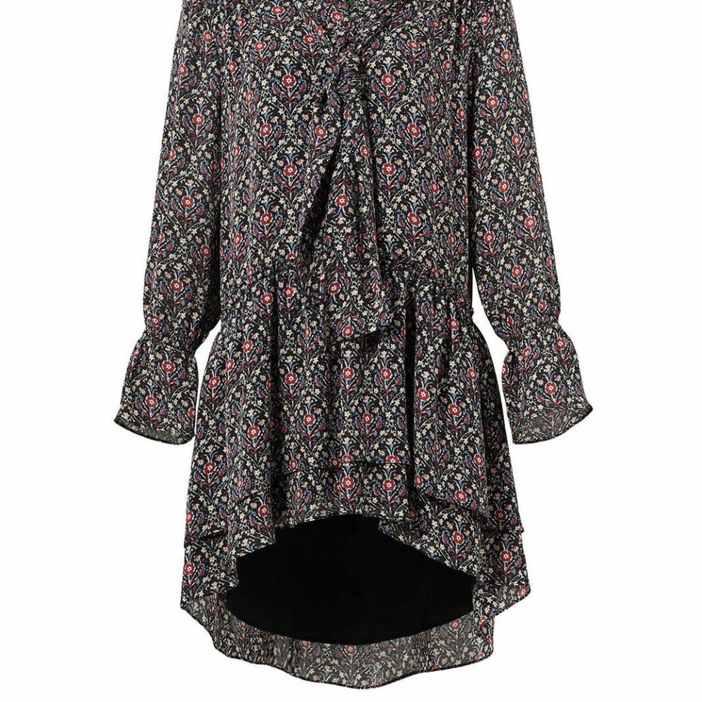 JOIE Dress 100% Silk XS Bow Tie Shift High‎ Low